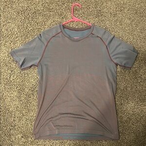 Gray and Red Athletic T-Shirt
